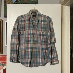 Boston Traders mens plaid long sleeve button down collar shirt